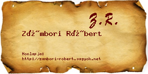 Zámbori Róbert névjegykártya