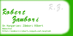 robert zambori business card