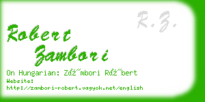 robert zambori business card